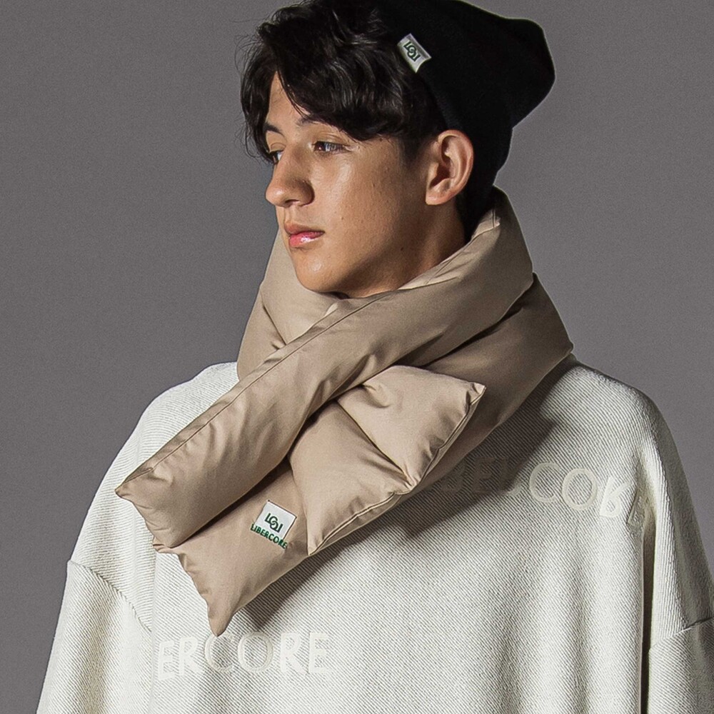 リモンタポリエステルツイルダウンマフラー大人親子お揃い ブラック ワンサイズ