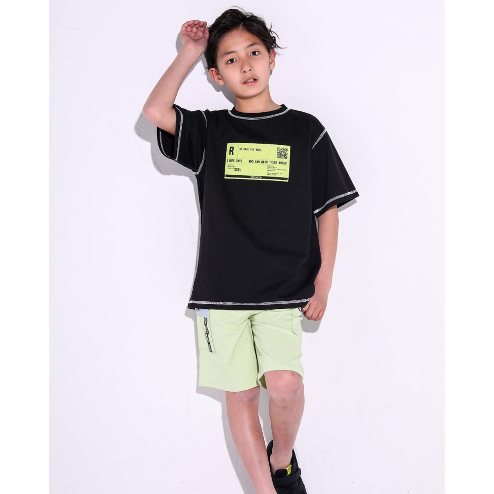 フロント パッチ Tシャツ(120~160cm) グレー 140cm