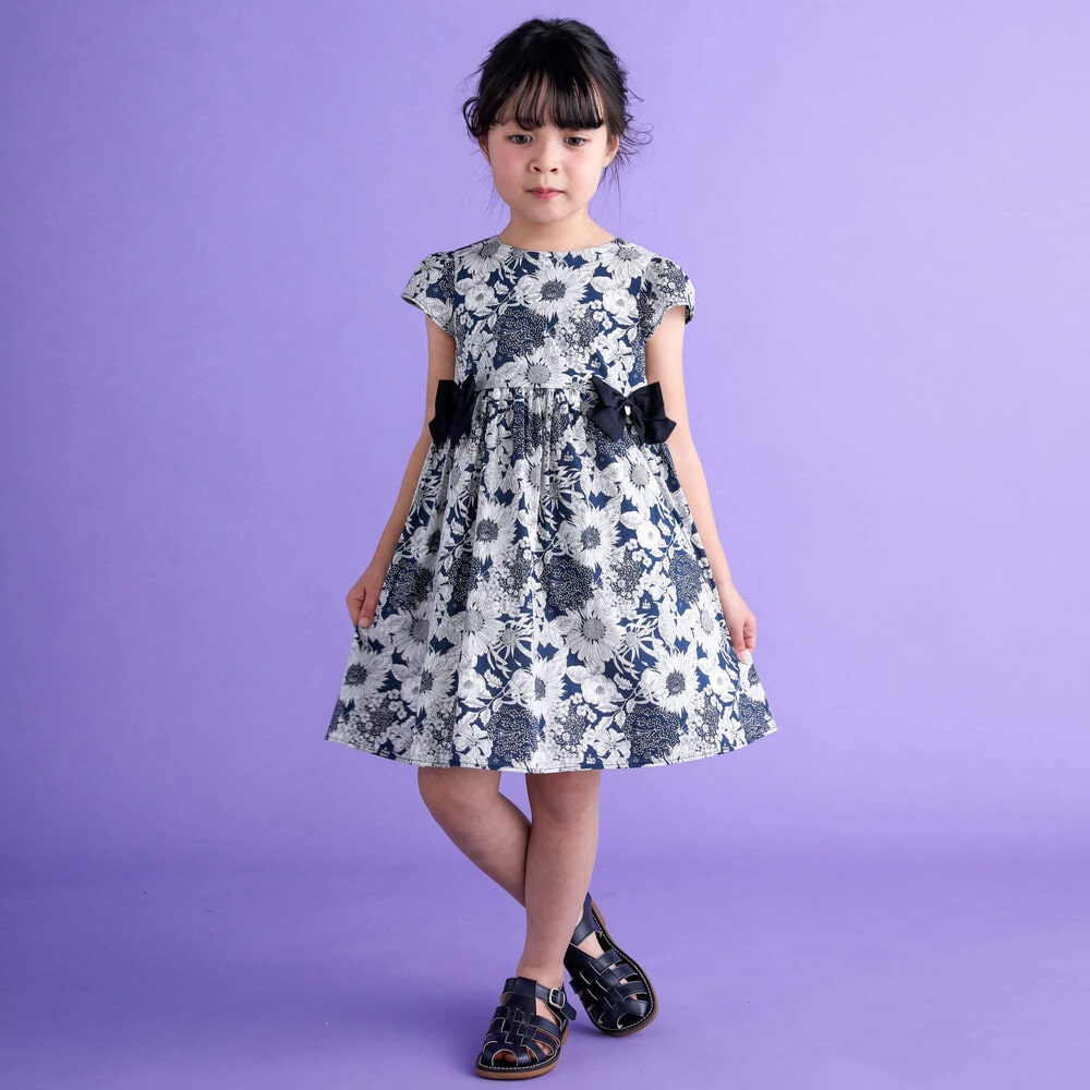 日本製】リバティ(SwimDunclare)タナローンリボン付きワンピース(100