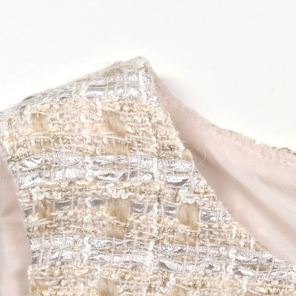 日本製】ラメミックスツイードジャンパースカート(100~140cm)(100cm