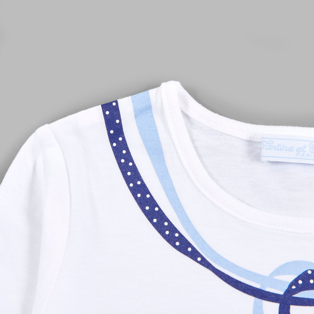 リボン プリント 長袖 Tシャツ (140cm) ホワイト 140cm