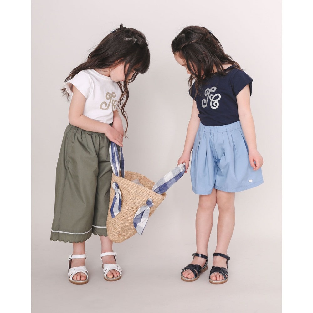 TCロゴ グリッター プリント 半袖 Tシャツ (90~140cm) ネイビー 90cm