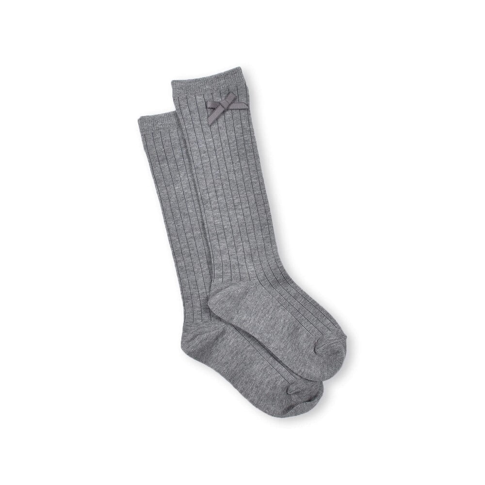 日本製 リボン チャーム 付き ハイソックス (13~21cm) ボルドー 17-19cm