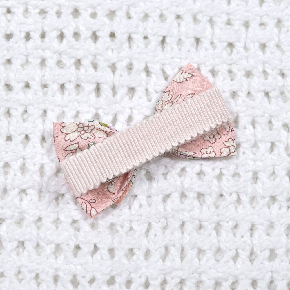 リバティティタナローンリボンヘアクリップ(ワンサイズ ピンク系 