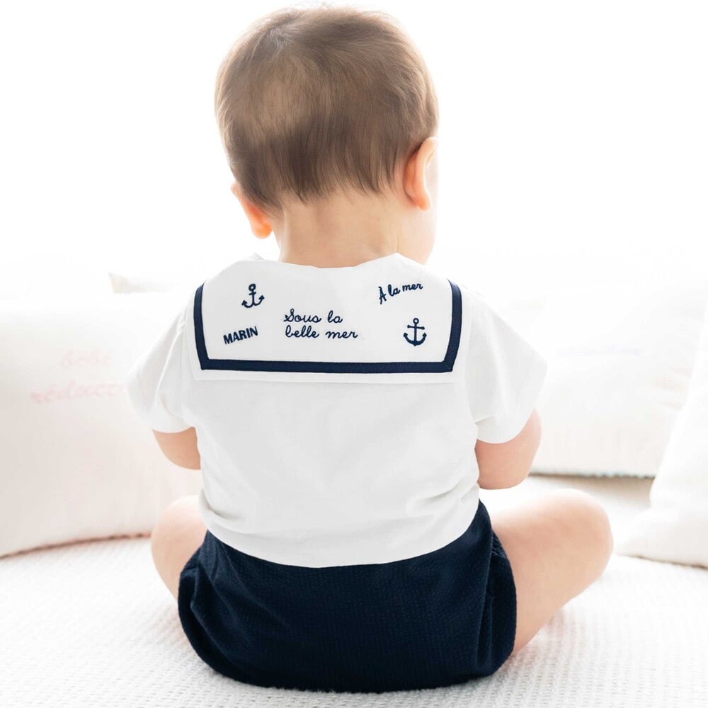 【お揃い】天竺マリンボディミニベビー(70~80cm) ネイビー系 70cm