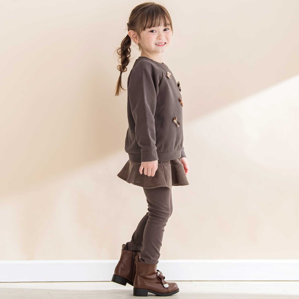 ニットコールスカート付きスパッツ(80~130cm) ブラウン 80cm