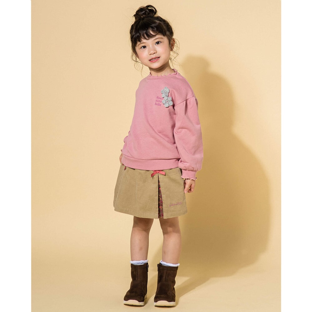 花柄 ストレッチ コールテン 切り替え ショートパンツ (90~130cm)(90cm ベージュ): ボトム-子供服べべの公式通販サイト 「BEBE  MALL」