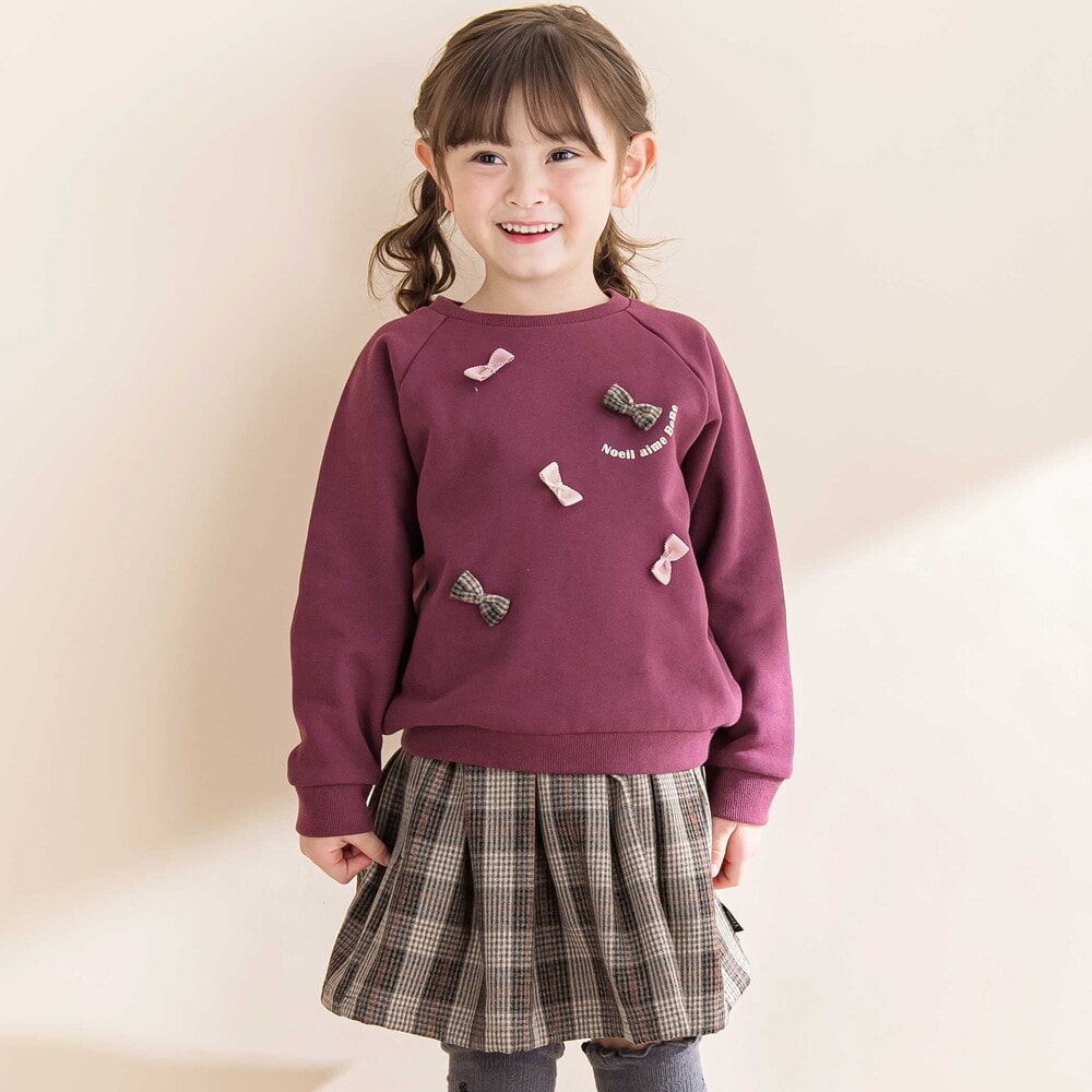 タータンチェックインナーパンツ付きスカート(80~130cm) ブラウン系 80cm