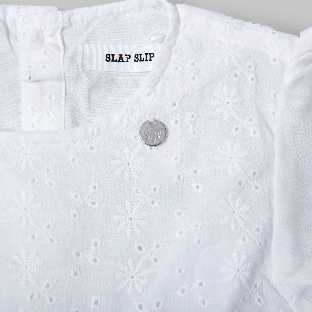 花柄 レース 裾 スカラップ ワンピース (80~130cm) オフホワイト 80cm