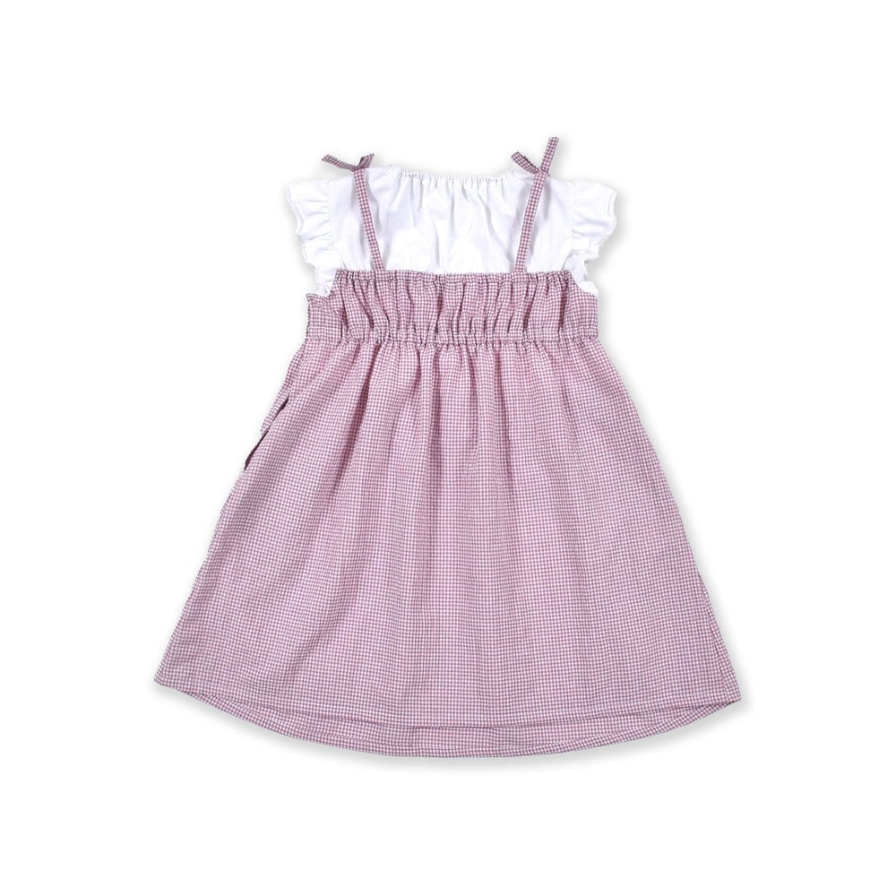 スモッキング リボン ワンピース (80~130cm) パープル系 130cm