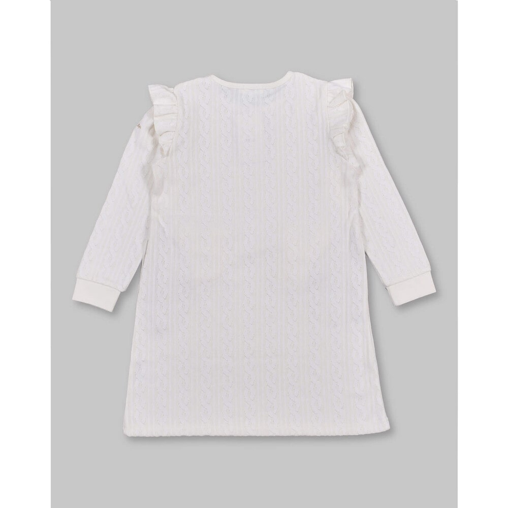 うさぎ パッチ ケーブル 接結 ワンピース (80~130cm) オフホワイト 110cm