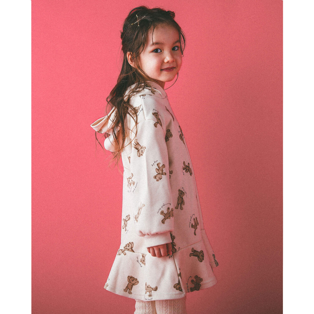 くま 耳 フード 裏毛 ワンピース 80 130cm 80cm オフホワイト系 ワンピース 子供服べべの公式通販サイト Bebe Mall