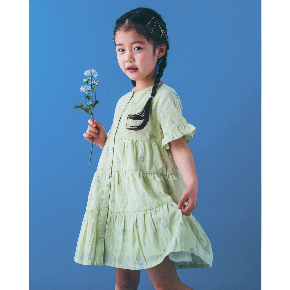 チューリップ ラベンダー ドビー ワンピース (90~130cm) ホワイト系 110cm