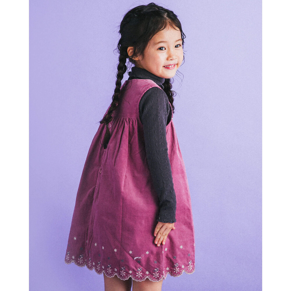 シャツコール 花 刺繍 ノースリーブ ワンピース 80 130cm 80cm ピンク ワンピース 子供服べべの公式通販サイト Bebe Mall