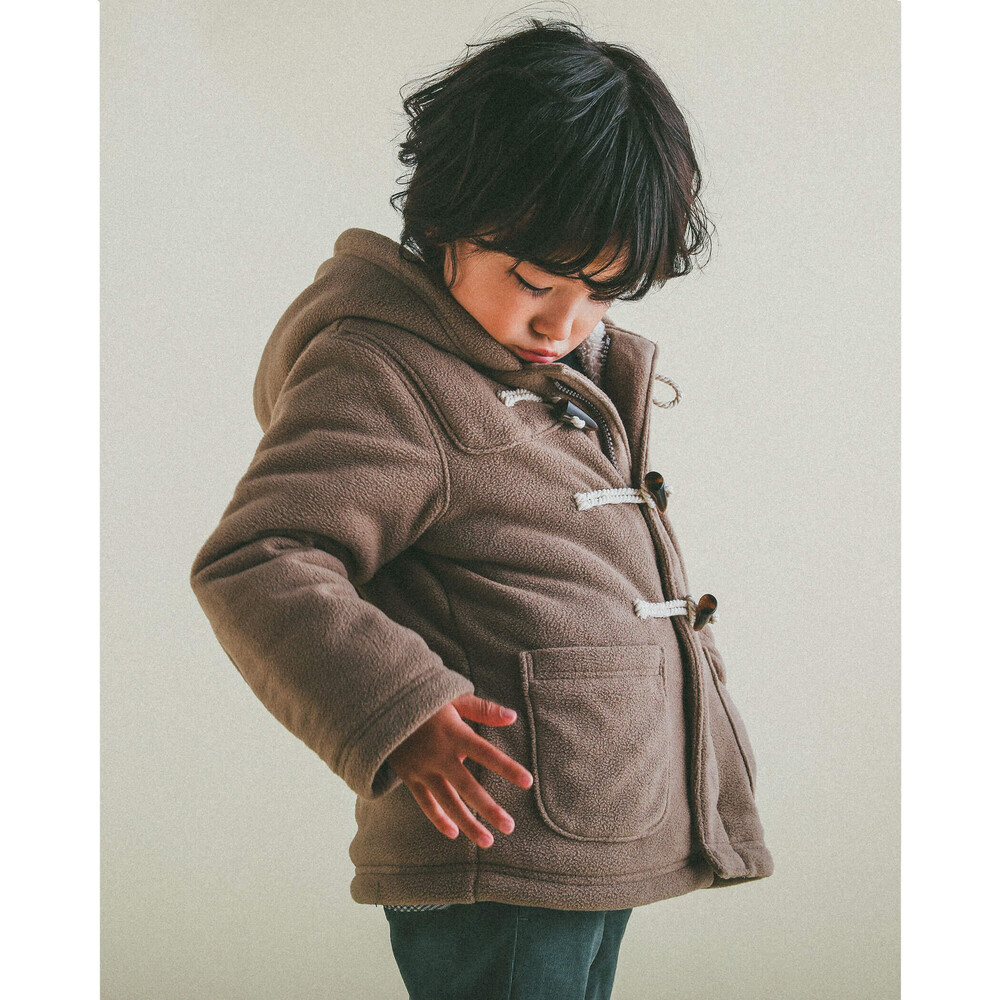 ふかふか 裏 ボア ダッフルコート (80~130cm) レッド 100cm