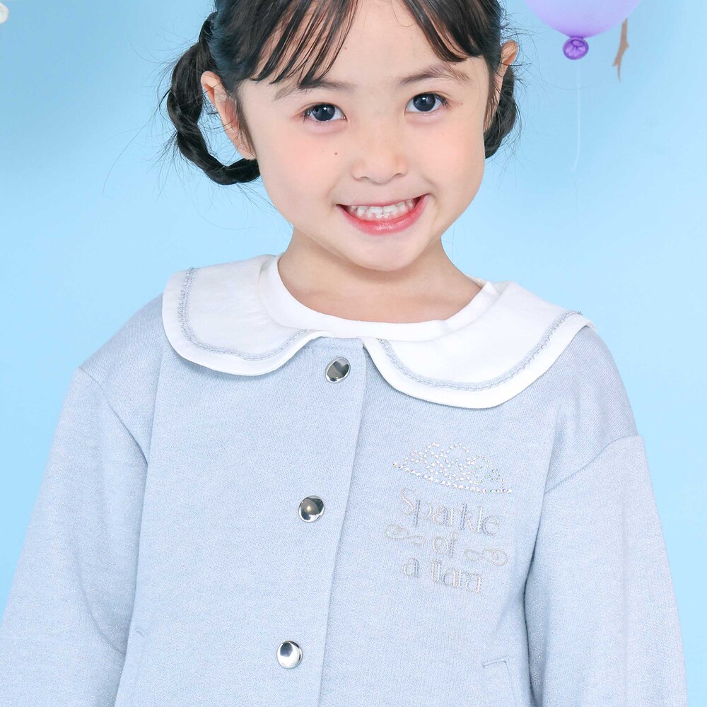 セーラーカラー刺しゅうジャケット(90~130cm) ブルー 90cm