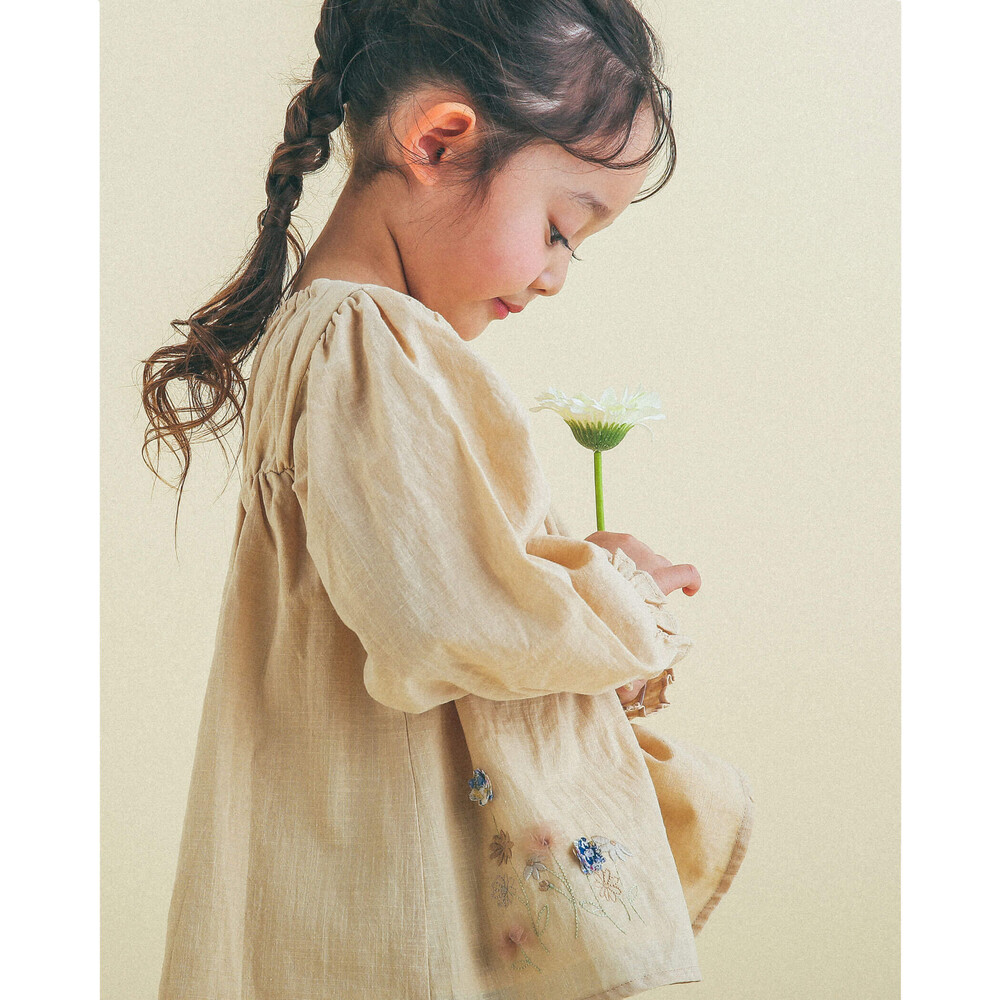 花 刺繍 ガーゼ チュニック シャツ (80～130cm)(80cm オレンジ): トップス-子供服べべの公式通販サイト 「BEBE MALL」