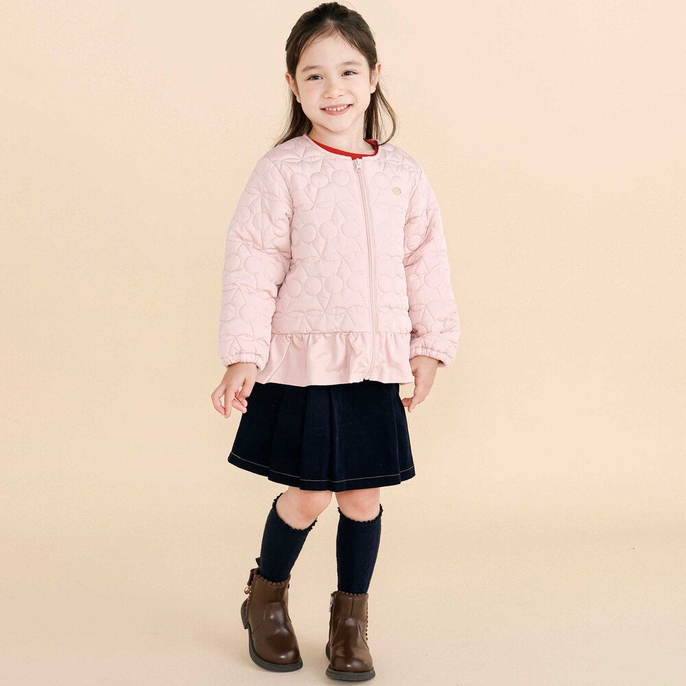 プリーツコーデュロイスカパン(90~130cm) ネイビー 90cm
