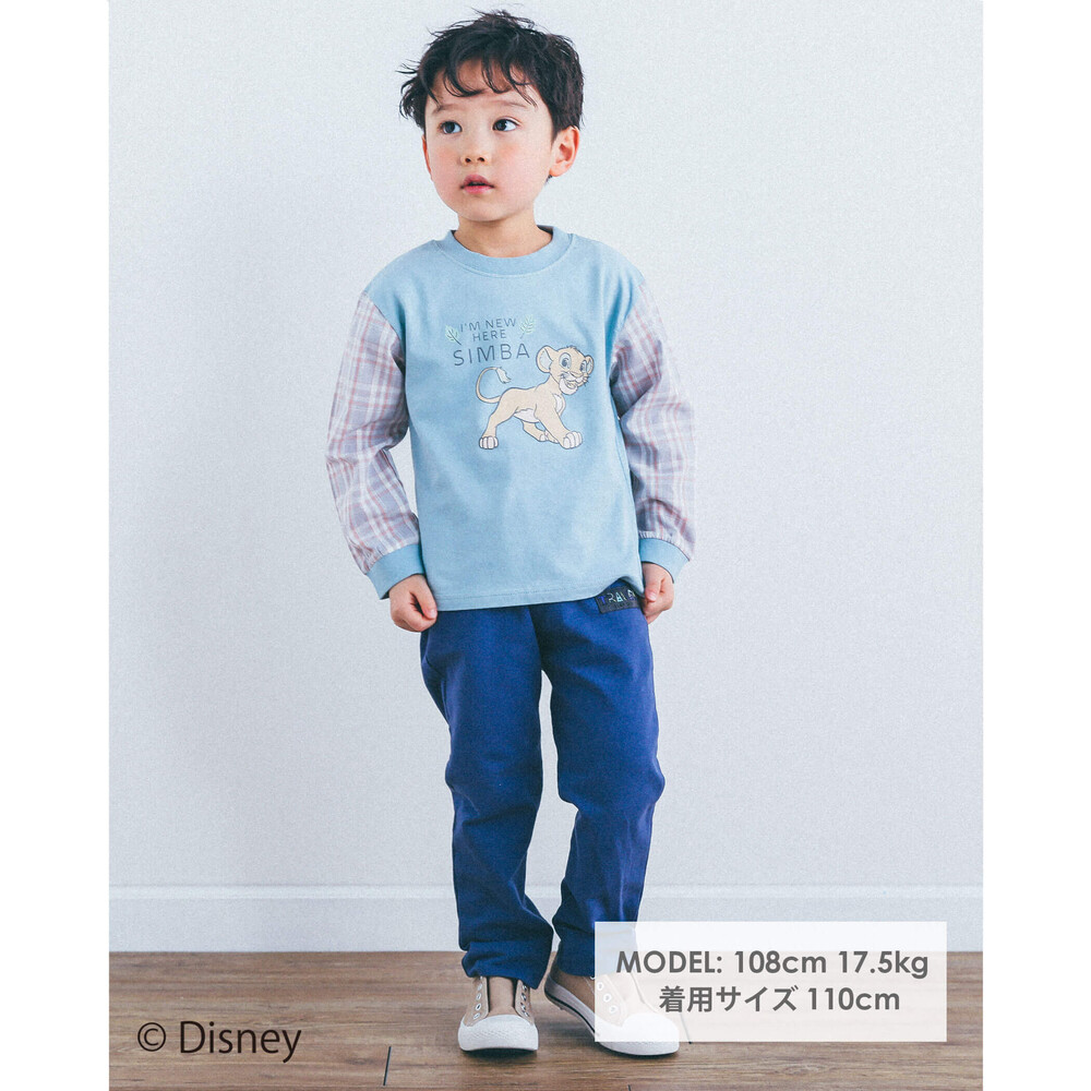 Disney ミッキー プルート シンバ チェック プリント Tシャツ 80 130cm 80cm グリーン トップス 子供服べべの公式通販サイト Bebe Mall