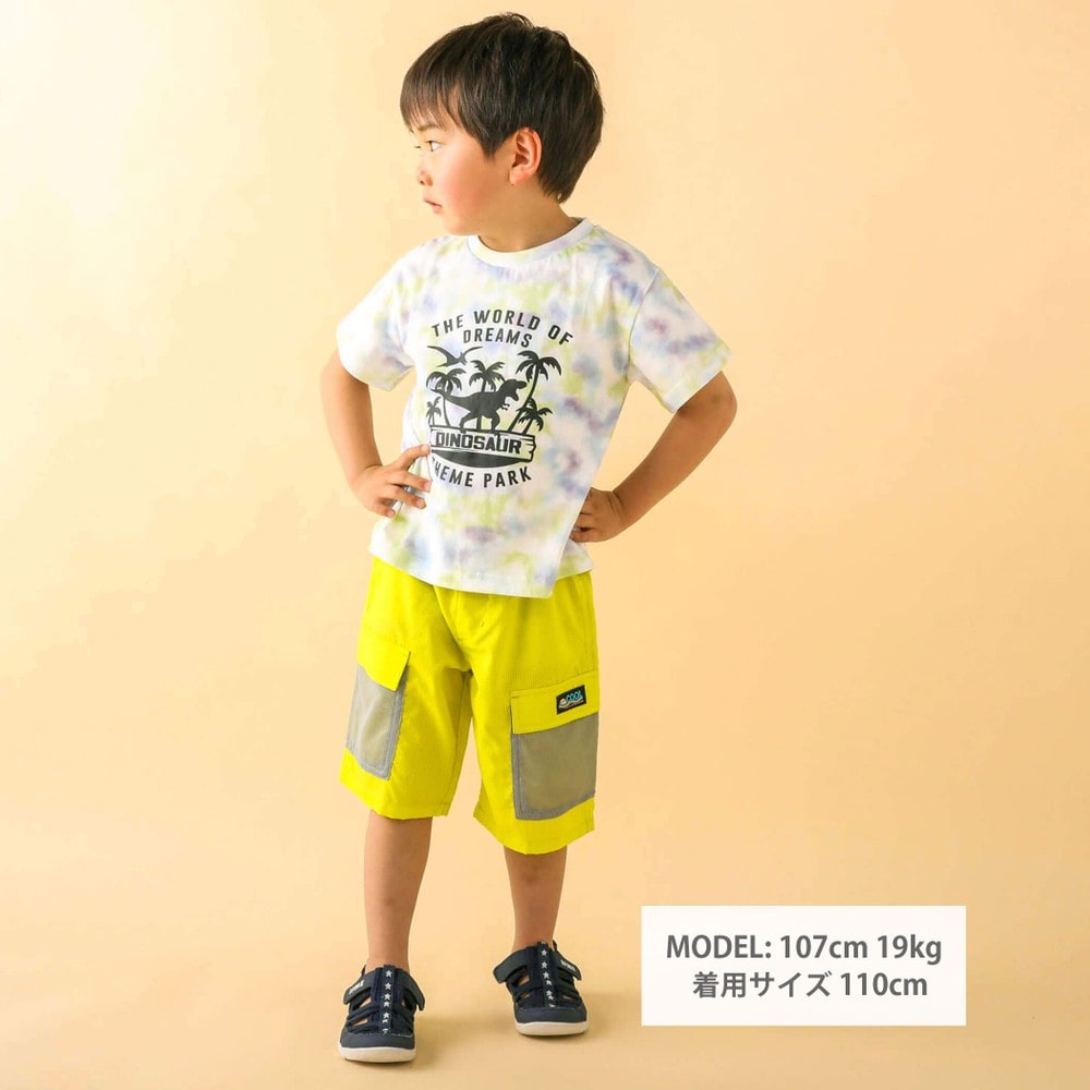 お揃い】コットンタイダイ柄恐竜プリント半袖Tシャツ(80~130cm)(80cm ブルー系):  トップス【女の子・男の子の子ども服と言えば】-子供服べべの公式通販サイト 「BEBE MALL」