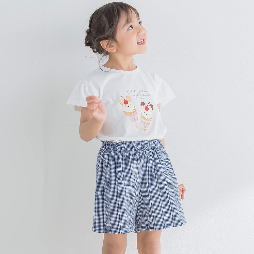 アニマルウサギアイスプリントTシャツ(80~130cm)(80cm ホワイト アニマルウサギアイスプリントTシャツ(80~130cm)(80cm ホワイト