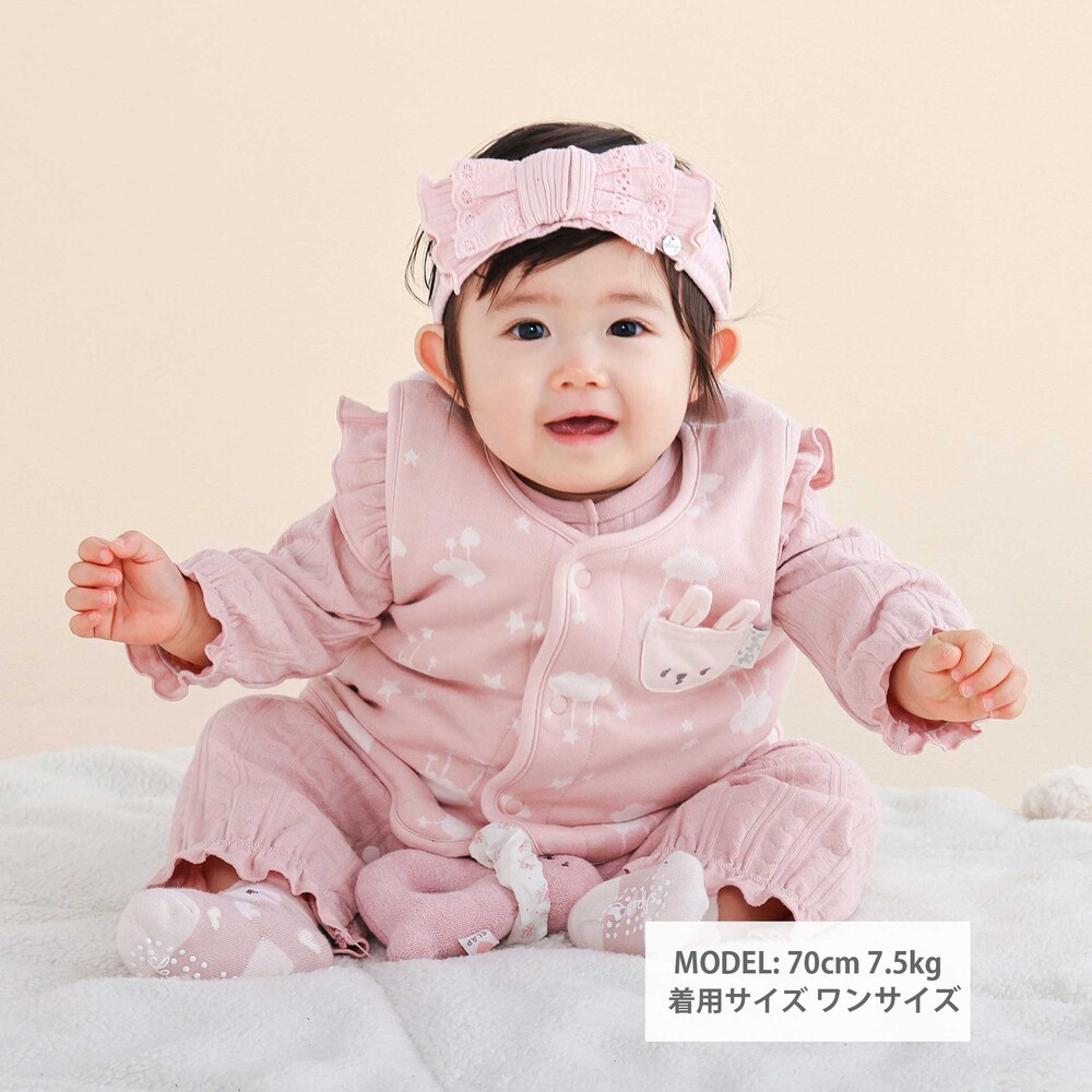 【お揃い】アニマル顔モチーフポケット付きベストベビー(70~80cm) グレー系 ワンサイズ