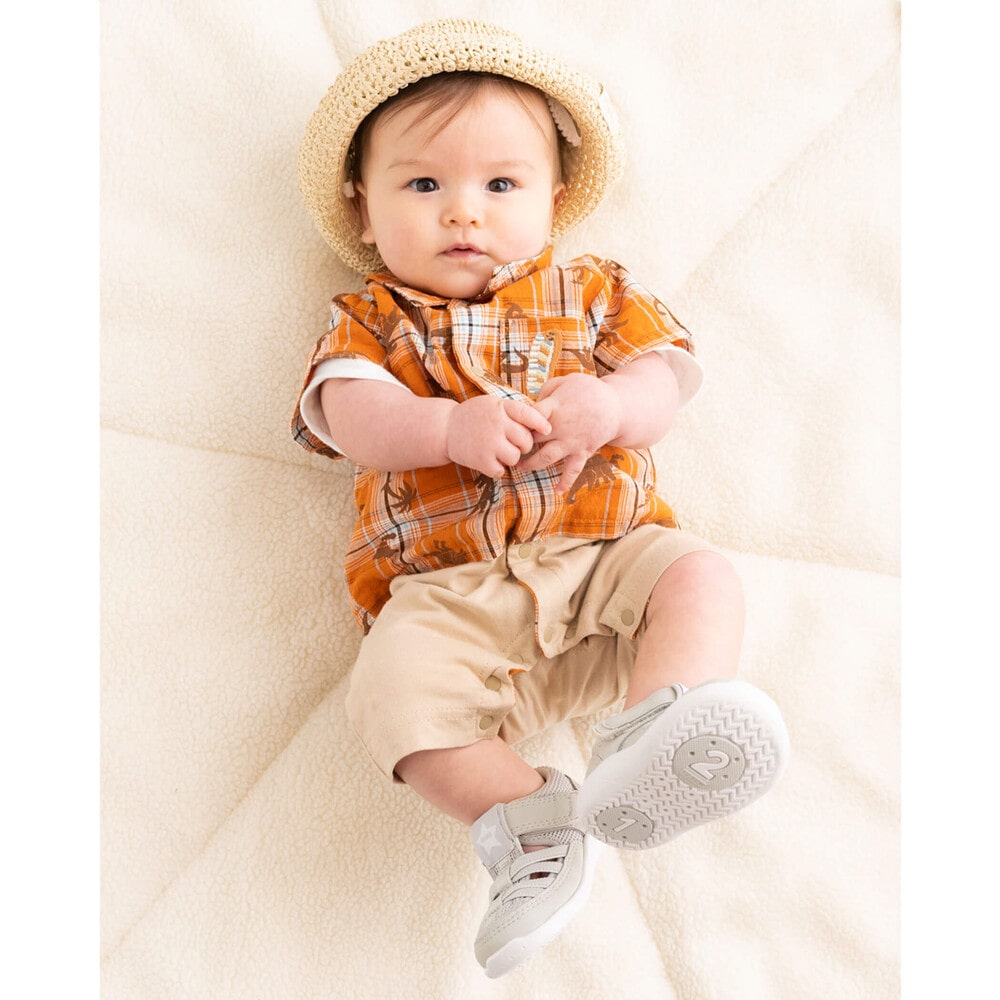 【 IFME 】【 お揃い 】 ワンポイント スター ウォーターシューズ ベビー (13~14cm) グレー 13cm