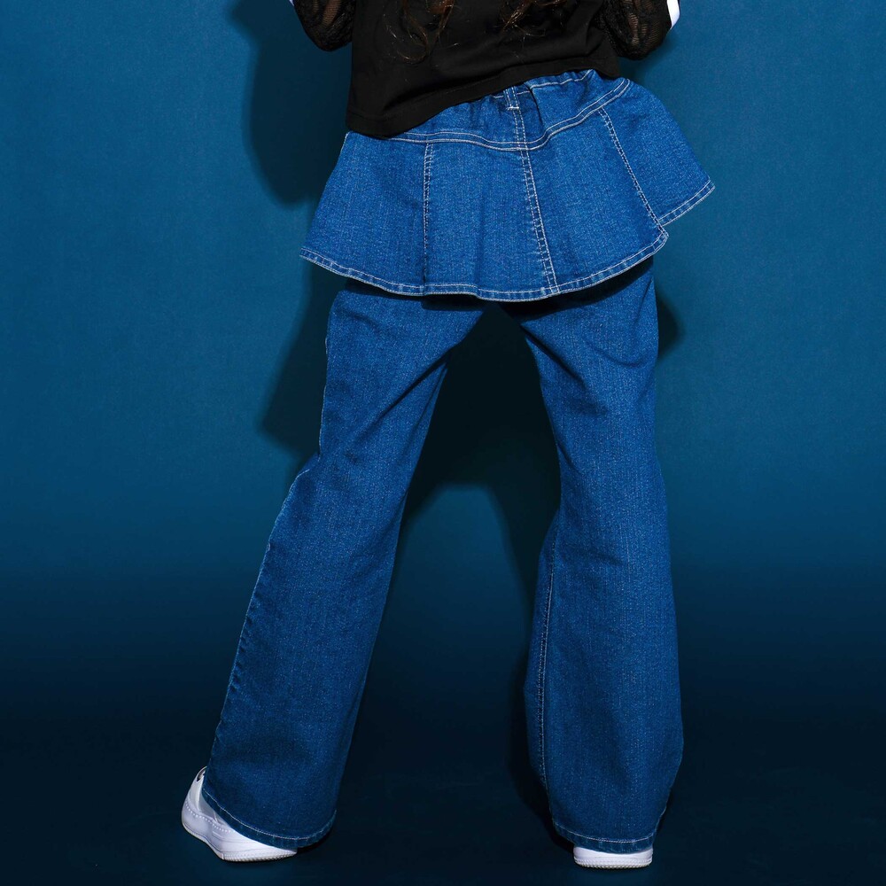 フリルストレッチデニムパンツ(110~150cm) ネイビー 110cm