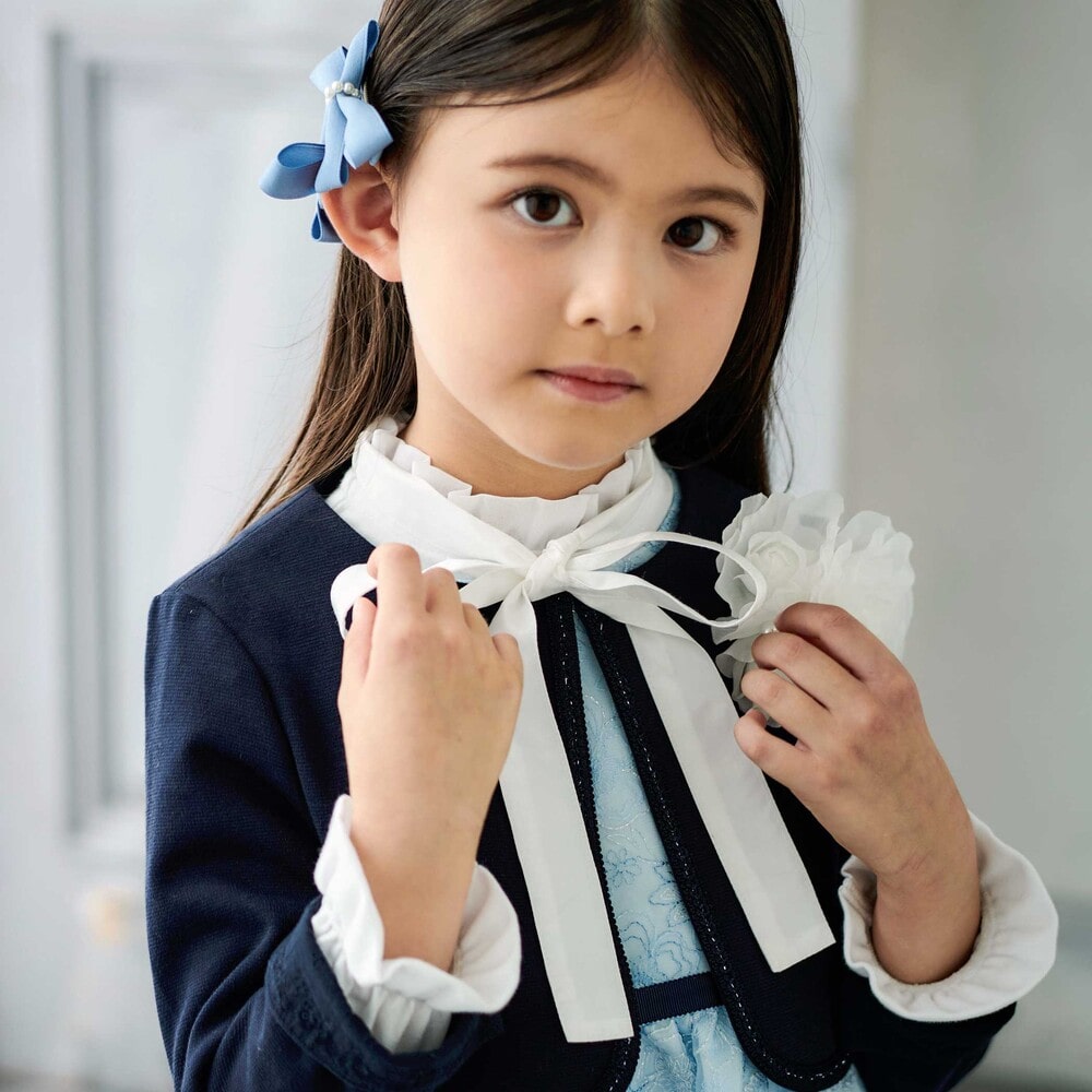 リップルポンチノーカラージャケット(110~130cm) ホワイト 110cm