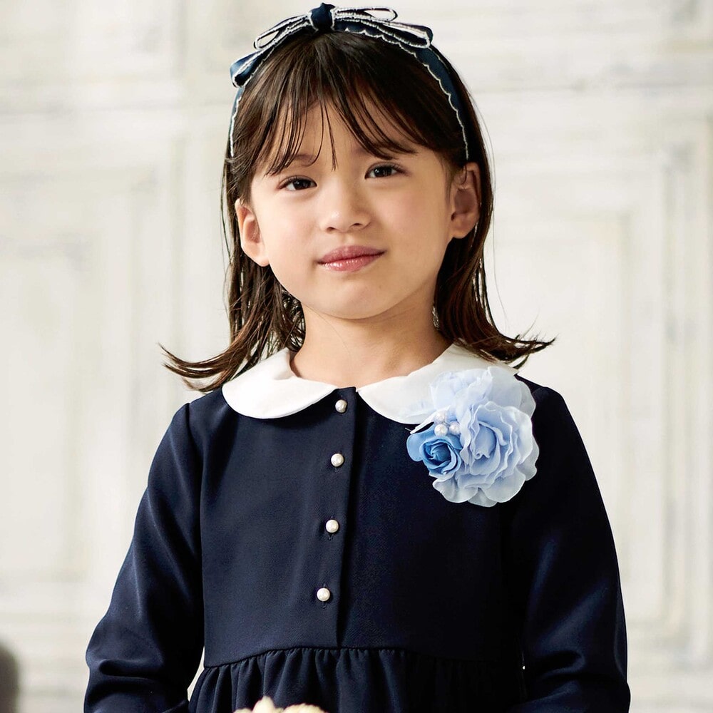 【日本製】フラワーコサージュ ブルー ワンサイズ