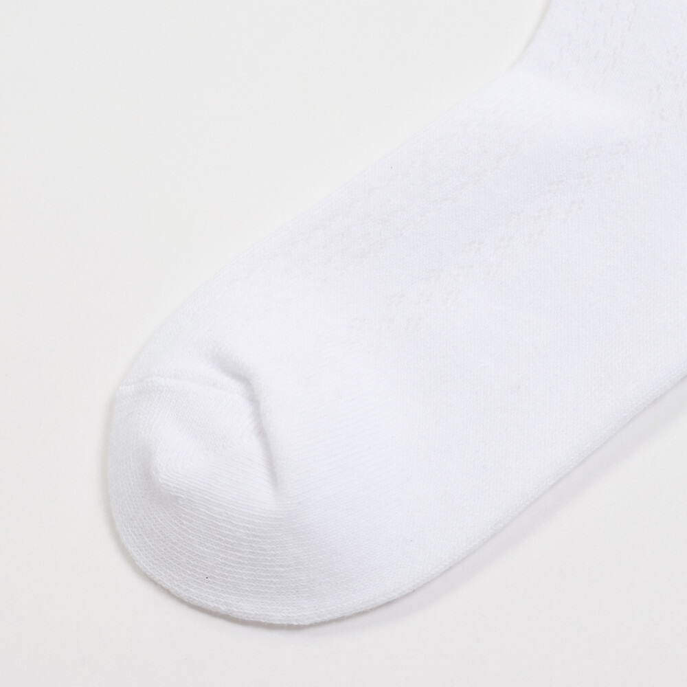 バックリボン透かし編みハイソックス(15~24cm) ホワイト 15-17cm