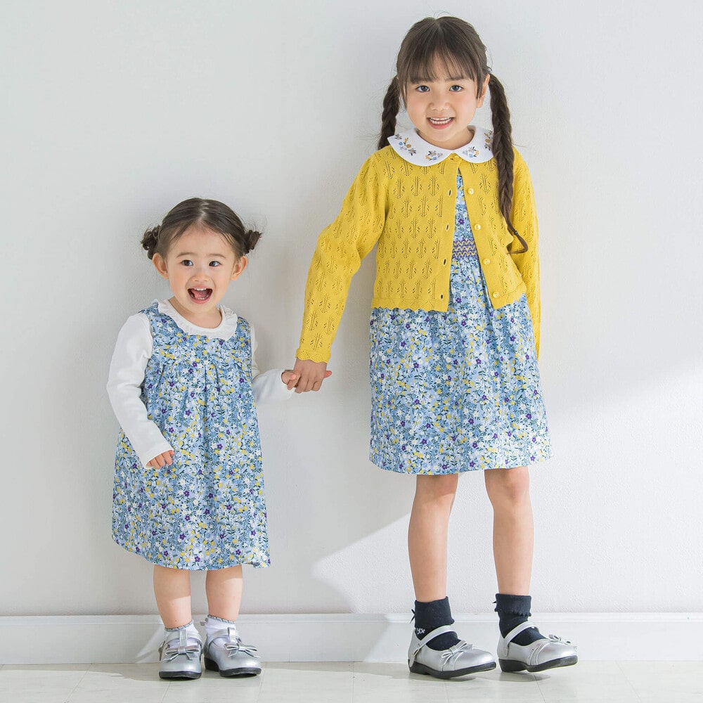 お揃い】ビエラフラワーブーケプリントスカラップワンピースベビー(80~90cm)(80cm ブルー系): 新生児/ベビー 【女の子・男の子の子ども服と言えば】【お揃い】ビエラフラワーブーケプリントスカラップワンピースベビー(80~90cm)(80cm ブルー系): 新生児/ ベビー【女の子 ...