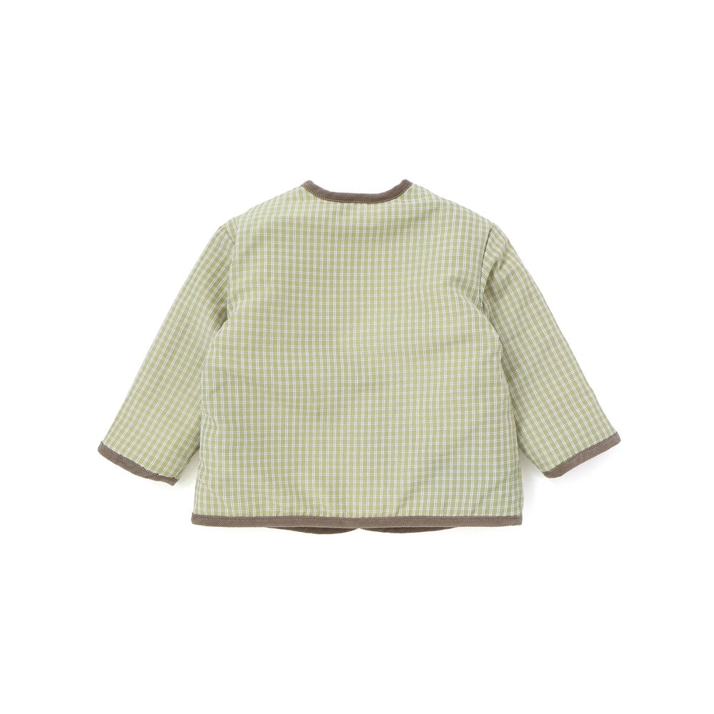 シープボアリバーシブルノーカラーコート(90cm) ベージュ 90cm