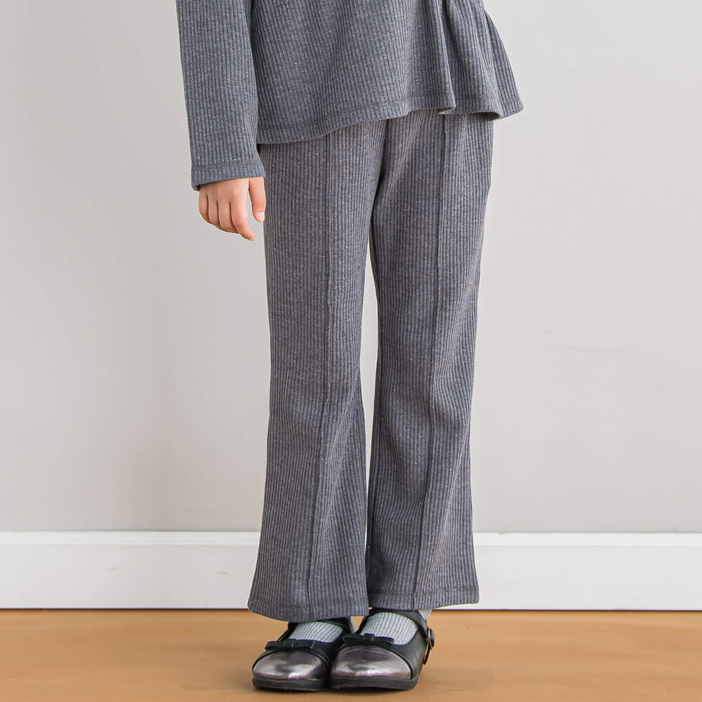 【限定商品】リブニット風セットアップ(95~150cm)【LIMITED EDITION】 グレー 95cm