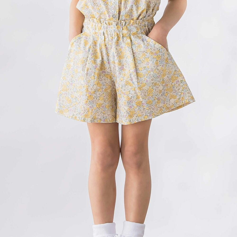 【限定商品】花柄ブラウス+ショートパンツセットアップ(95~150cm) ピンク系 95cm