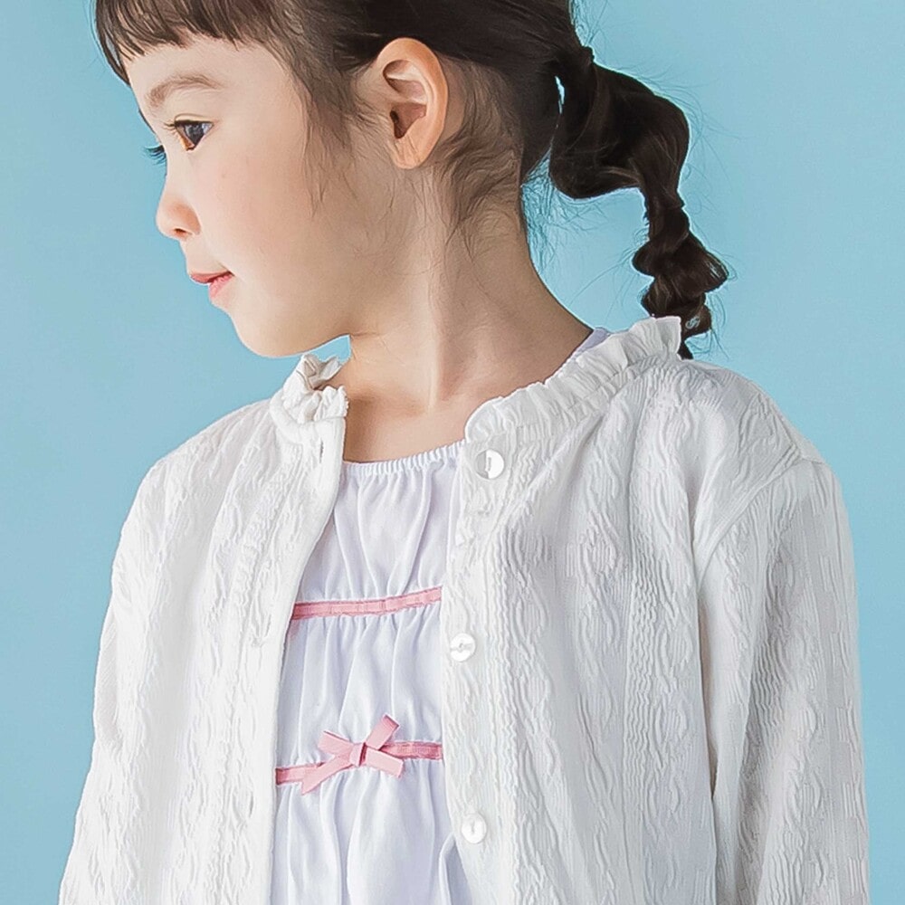 【限定商品】ペプラムカーディガン(95~150cm) ブラック 95cm