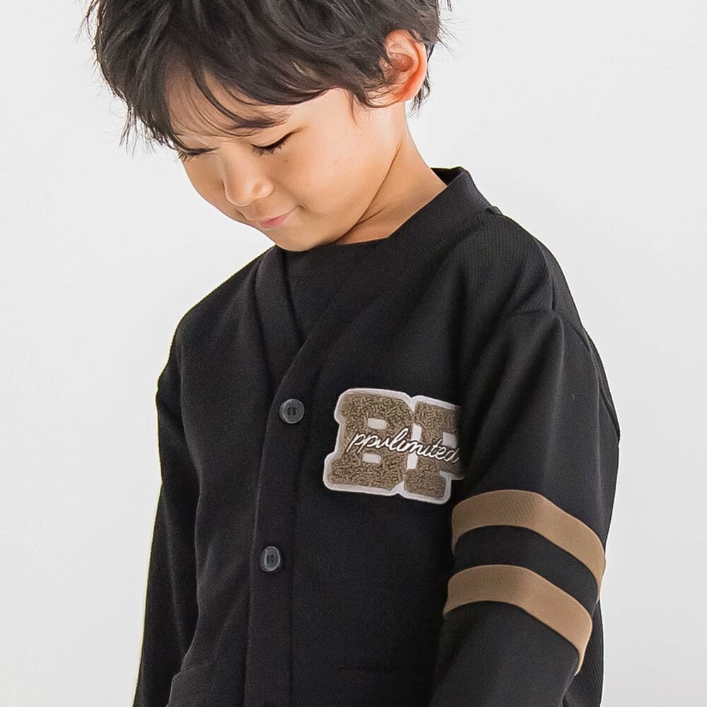 【限定商品】サガラワッペンカーディガン(95~160cm) ブラック 95cm