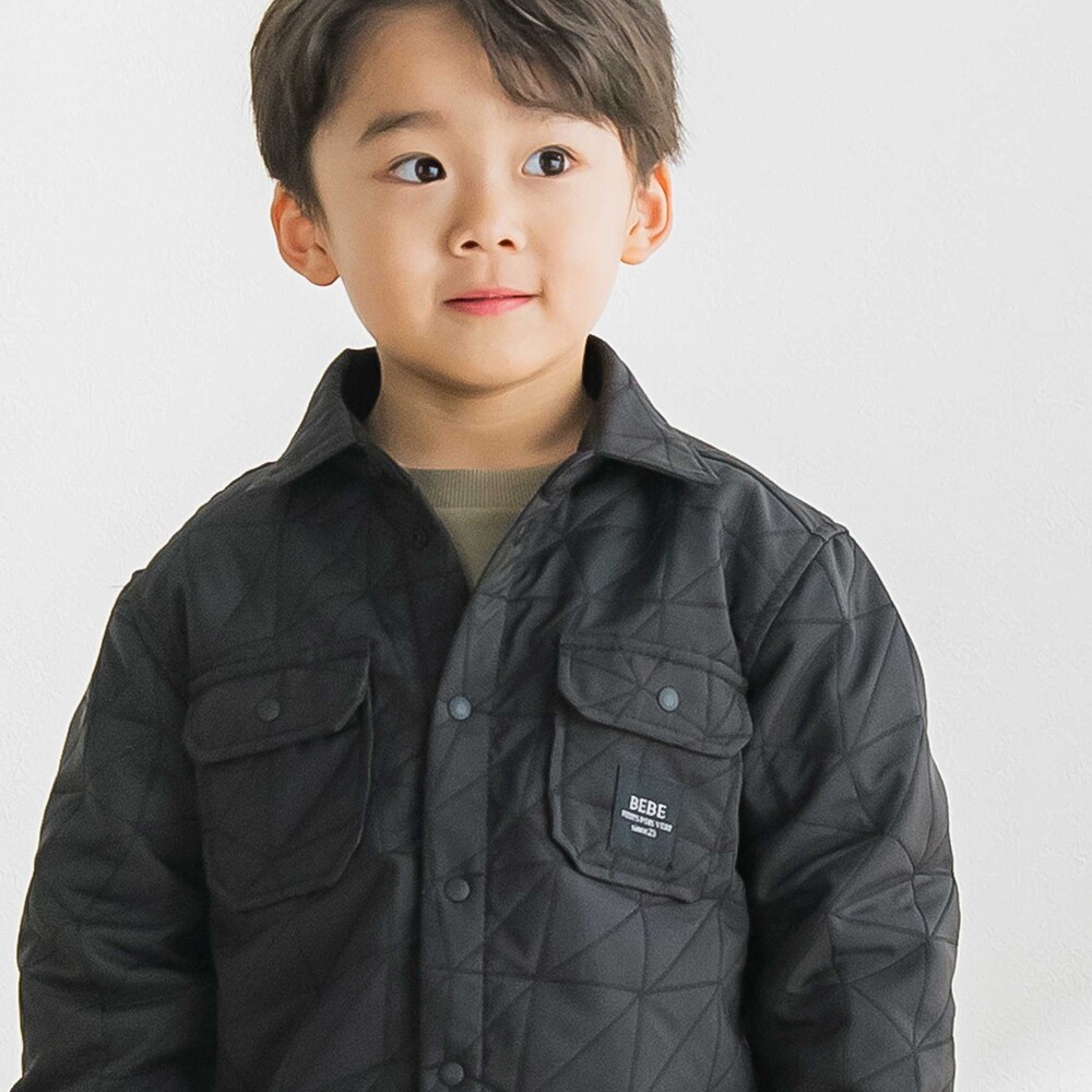 【限定商品】三角キルティングジャケット(95~150cm) ブラック 100cm