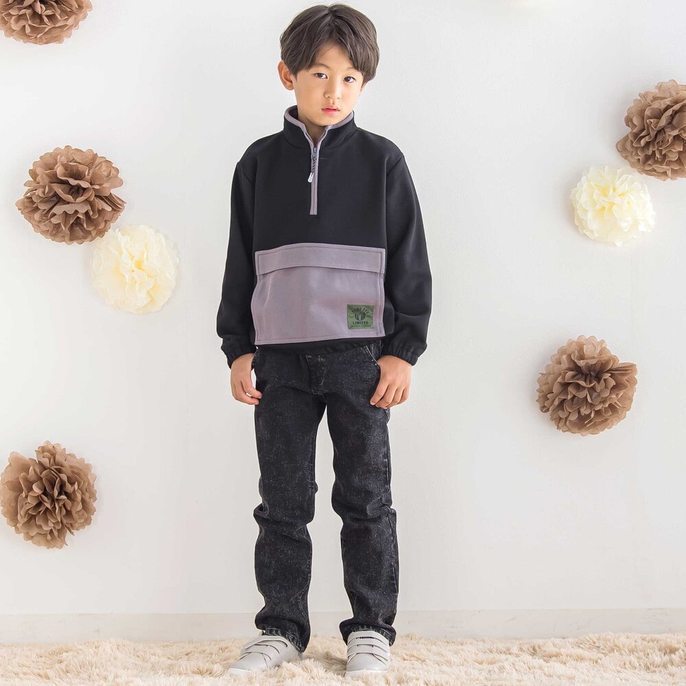 限定商品】裏毛＋カンガルーポケットハーフジップトレーナー(95