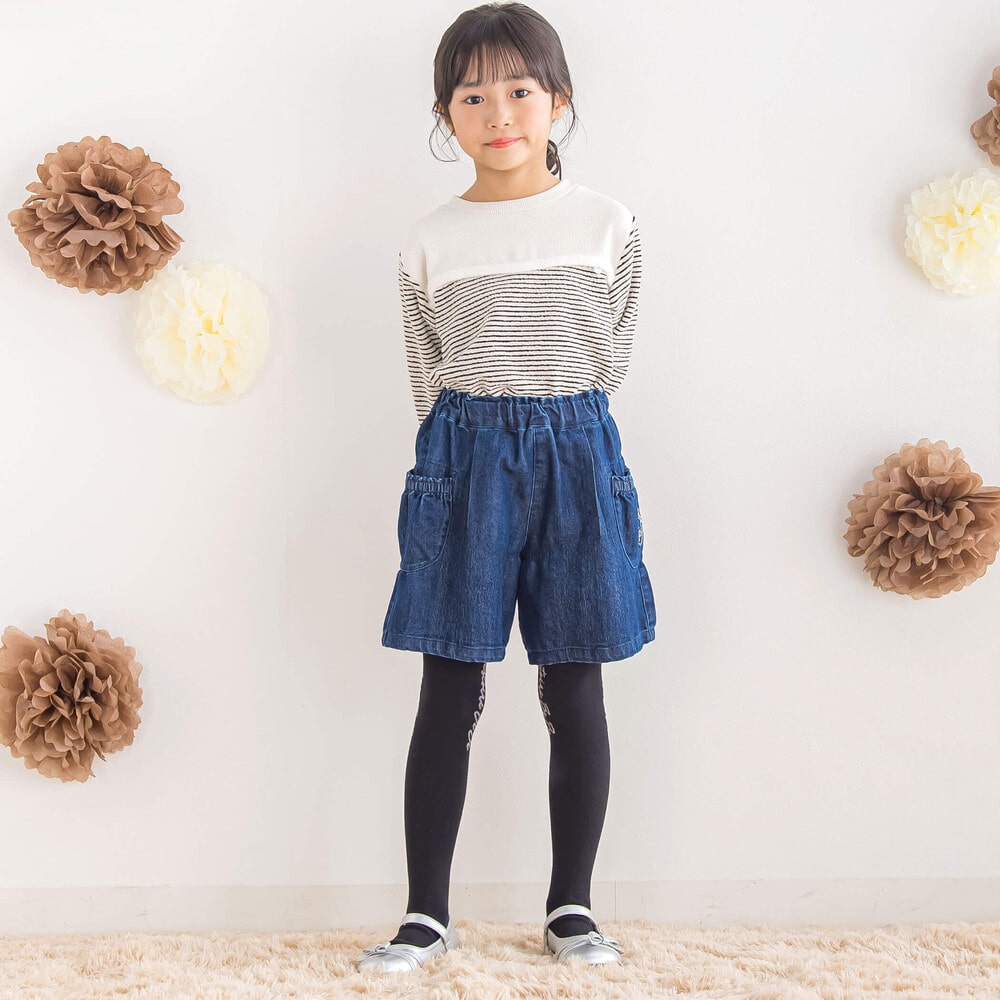 【限定商品】ストレッチデニムキュロットパンツ(95~160cm) 【LIMITED EDITION】 ブルー 95cm