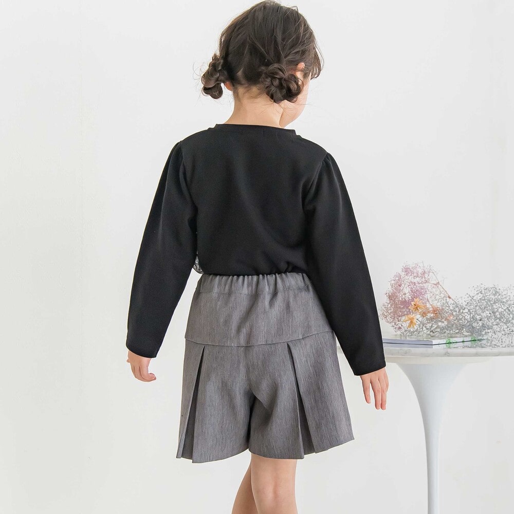 【限定商品】ヘリンボーンキュロットパンツ(95~150cm) グレー系 95cm