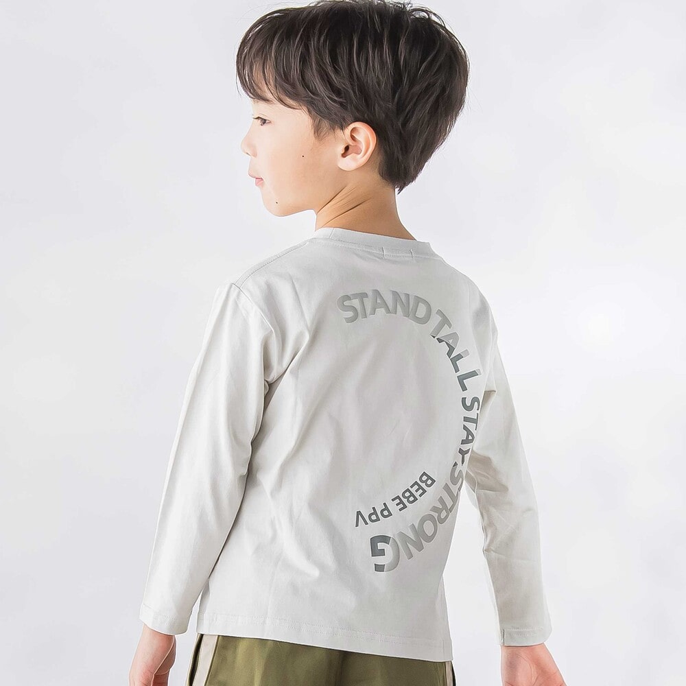 【限定商品】天竺プリントラウンドロゴロングTシャツ(95~160cm) ネイビー 95cm