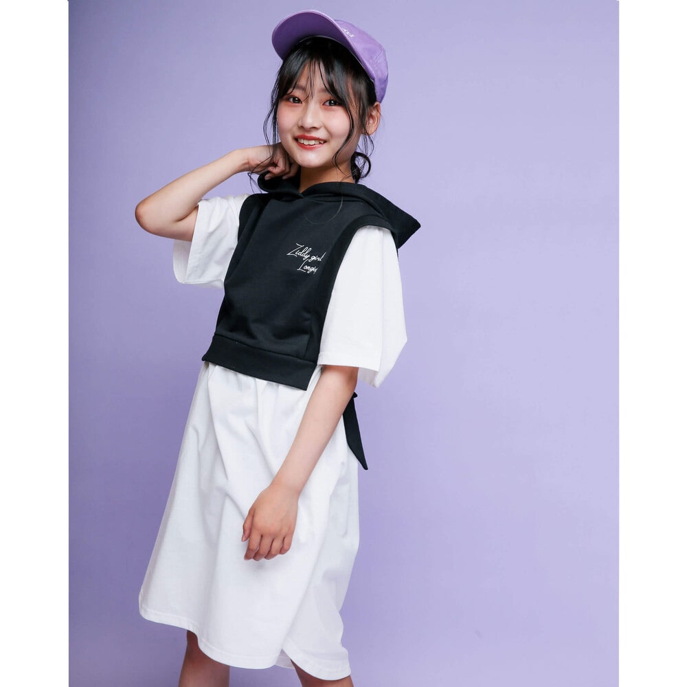 レイヤードフウ フード付き 半袖 ワンピース 130 160cm 130cm ブラック ワンピース 子供服べべの公式通販サイト Bebe Mall レイヤードフウ フード付き 半袖 ワンピース 130 160cm 130cm ブラック ワンピース 子供服べべの公式通販サイト Bebe Mall