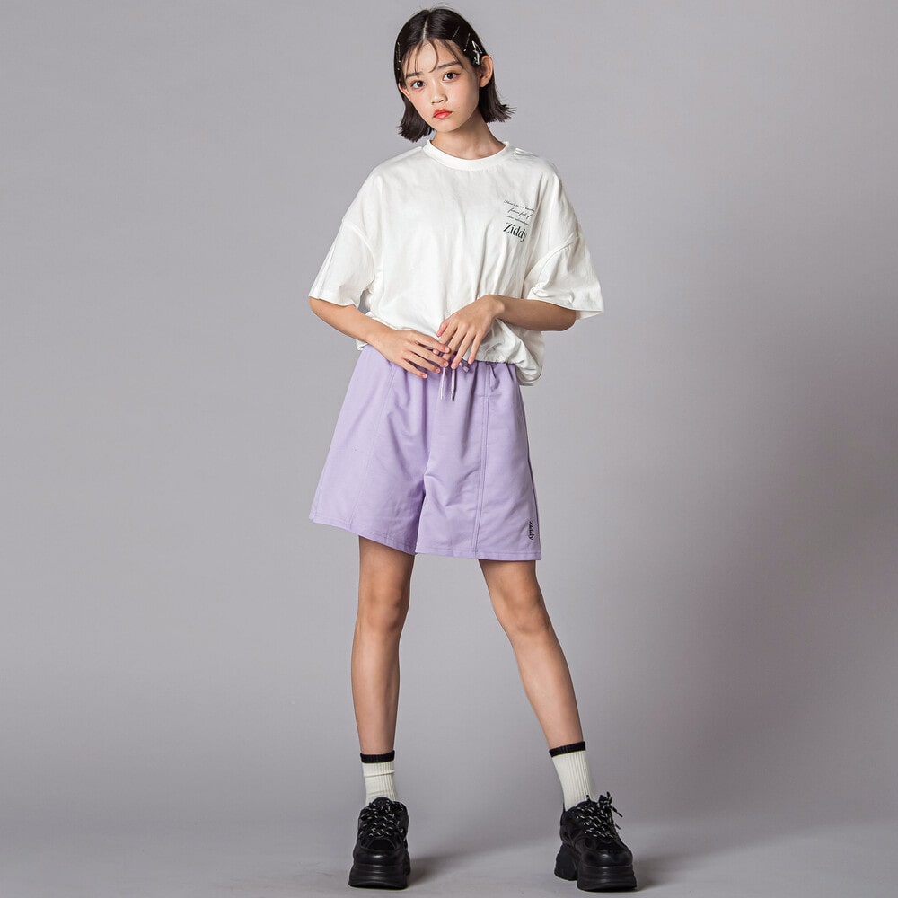 ドロストトップス&ショートパンツセットアップ(130~160cm) オフホワイト 130cm