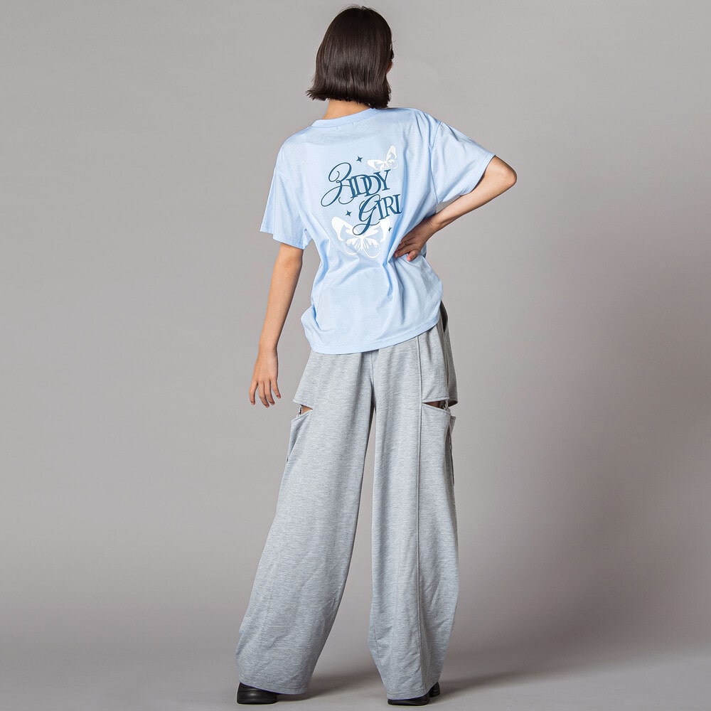 バックグラフィックバタフライTシャツ(130~160cm) ブルー 130cm