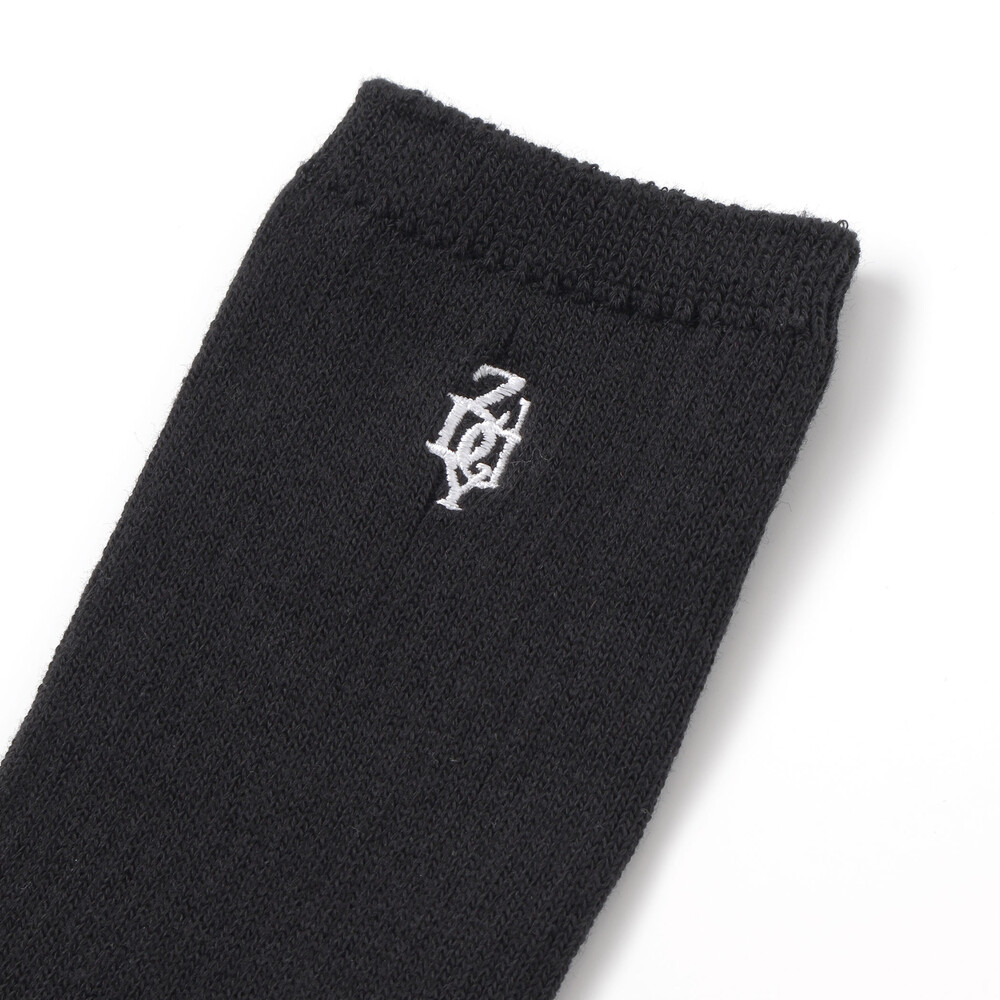ロゴ刺しゅうリブソックス(19~24cm) ブラック 19-21cm