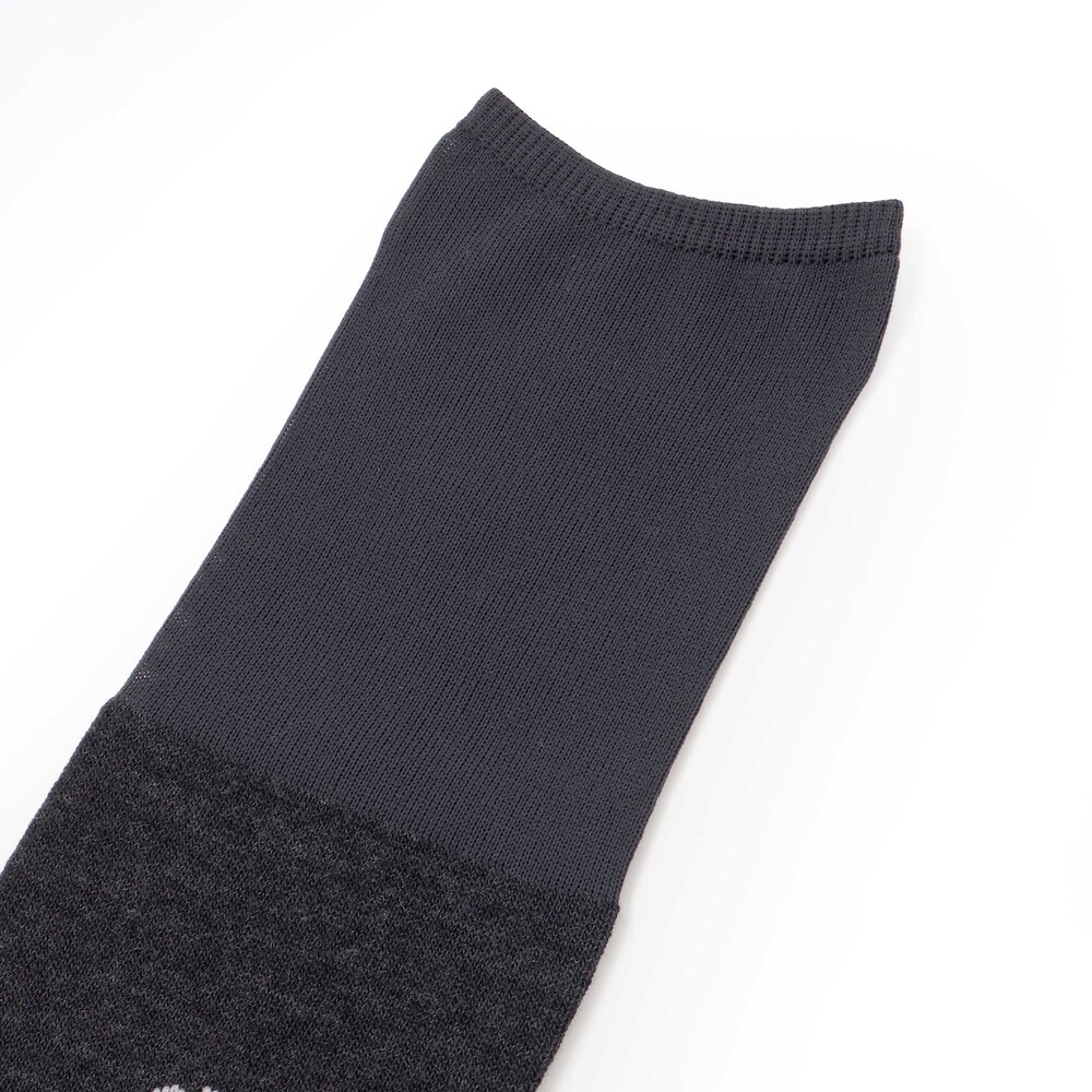 【日本製】シアー切替ロゴニーハイソックス(19~24cm) グレー 19-21cm