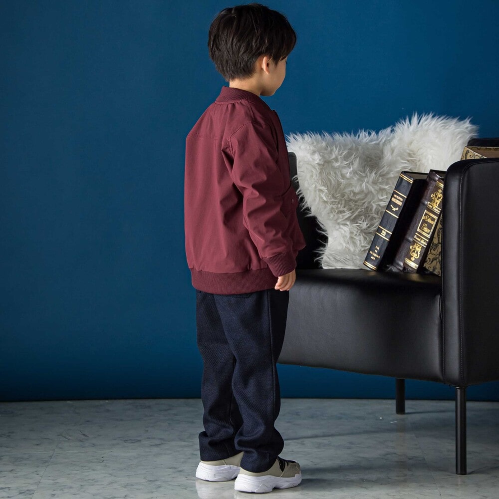 ストレッチナイロンジップアップブルゾン(95~150cm) ボルドー 95cm