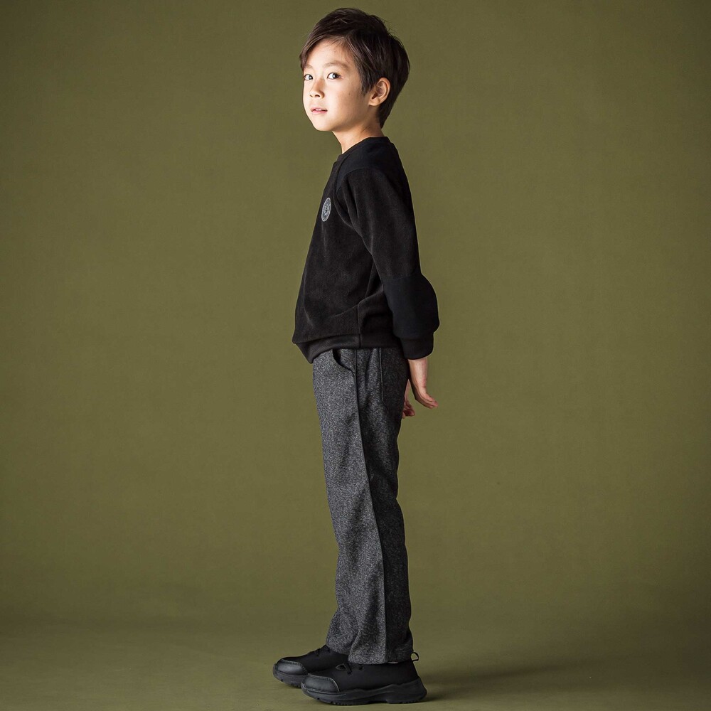 ヘリンボーンパイピングロングパンツ(95~160cm) グレー系 95cm