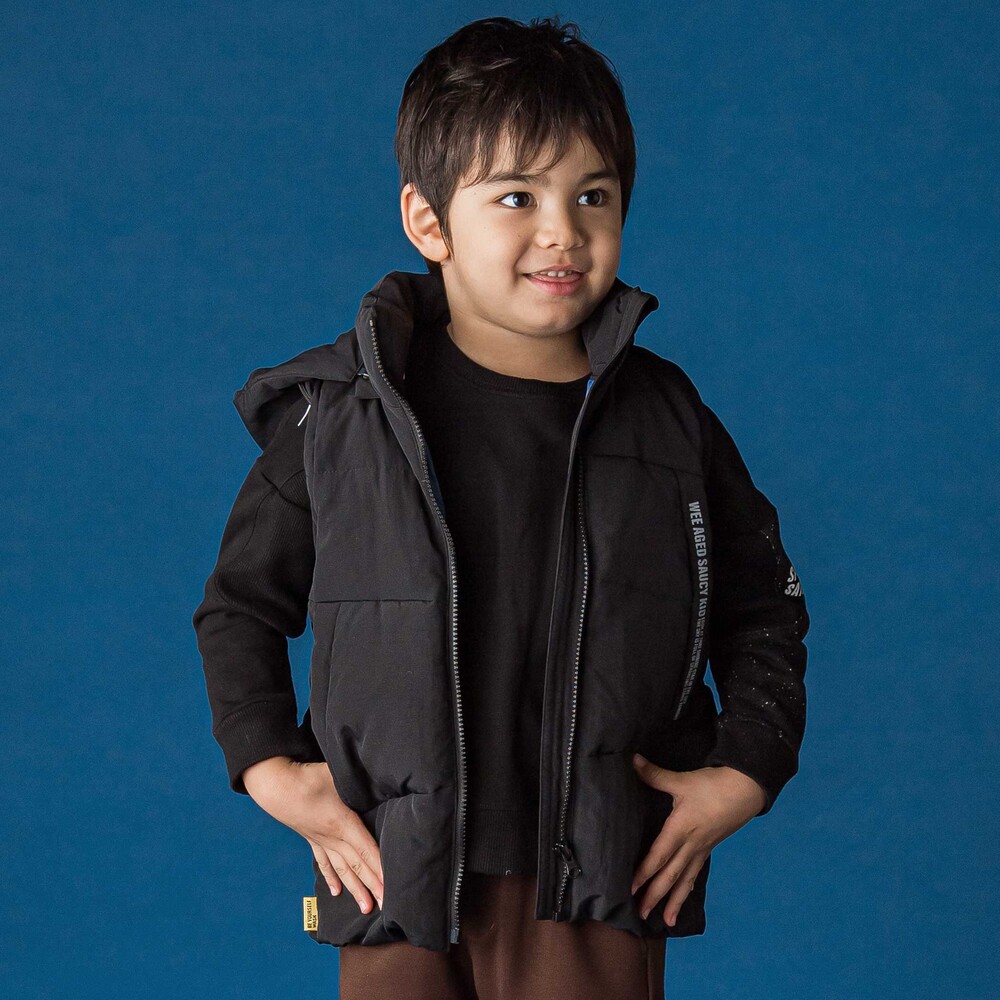 袖・フードタ取り外しダウンジャケット(110~160cm) ブルー 110cm